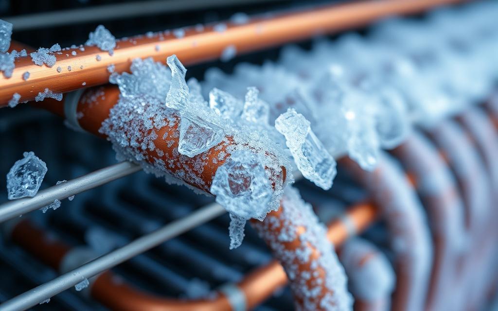 Ice forming on an air conditioner evaporator coil